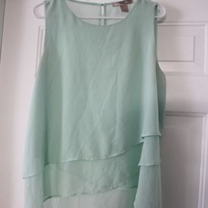 High Low Sheer Light Aqua Tank